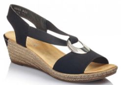 RRP £80 Boxed Rieker Wedge With Bow Uk Size 7.5