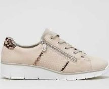 RRP £70 Boxed Rieker Beige Lace And Zip Trainers Uk Size 6