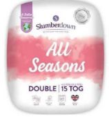 RRP £150 Lot To Contain X3 Bagged Slumberdown All Season Super King 3In1 Duvet 15Tog