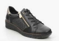 RRP £80 Boxed Rieker Mixed Material Trainers Black Uk Size 6.5