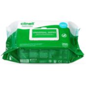 RRP £2435 Lot To Contain Clinell Antibacterial Hand Wipe Suitable For Hands And Surfaces, Pack Of 2