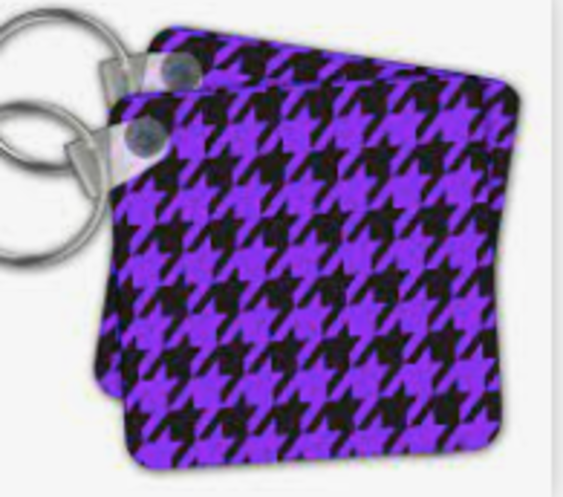 RRP £3850 Lot To Contain 3Drose Black And Purple Houndstooth - Large - Key Chains, 2.25-Inch, Set O