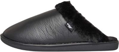RRP £100 Boxed Rocket Dog Black Slippers With Fur Uk Size 7