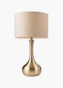 RRP £90 Boxed Minisun Laurin Satin Gold Large Table Lamp