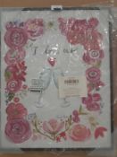 RRP £100 The Stuppell Home Decor Collection I Love Us Flowers And Glasses Wall Art