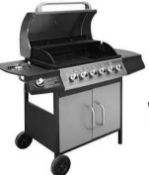 RRP £350 Boxed Vidaxl Gas Barbecue Grill 6+1 Cooking Zone Black