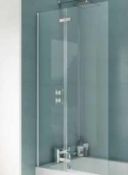 RRP £100 Boxed Nuie Straight Tempered Glass Hinged Bath Screen