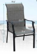 RRP £330 Boxed Blue Elephant Stacking Patio Dining Armchair Set Of 2