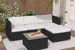 RRP £400 Boxed Rattan Garden Wicker Furniture Patio Sofa Set