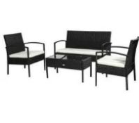 RRP £200 Boxed Outsunny Rattan Sofa Set Garden Furniture Outdoor Patio Wicker Weave