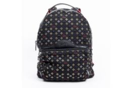 RRP £1,550.00 Lot To Contain 1 Christian Louboutin Canvas Backloubi Jacquard Backpack In Black - 30*