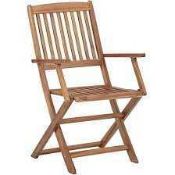 RRP £180 Boxed Guein Folding Acacia Patio Dining Armchair