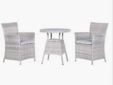 RRP £220 Boxed Backyard Furniture Siena Maintenance-Free Rattan 2 Seater Round Garden Dining Set Wit
