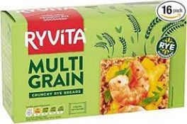 RRP £610 Lot To Contain Ryvita Multigrain Crispbread | Healthy Snack | High In Fibre | 16 Packs Of 2