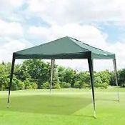 RRP £120 Boxed Green 3Mx3M Pop Up Gazebo Roof