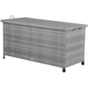 RRP £310 Boxed Vida Xl 550L Rattan Storage Grey Box