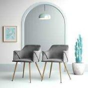 RRP £100 Boxed Set Of 2 Hashtag Home Sofiya Upholstered Dining Chair