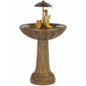 RRP £260 Boxed Solar Powered Duck Family Water Fountain