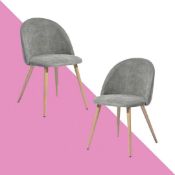 RRP £115 Boxed Mercury Row Dungarbery Upholstered Set Of 2 Dining Chairs