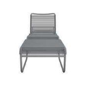 RRP £170 Boxed Litta Charcoal Garden Sun Lounger Chair