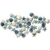 RRP £100 Boxed Carrick Design Starfish And Shells Metal Wall Art