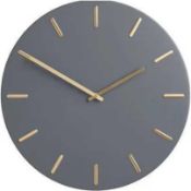 RRP £80 Boxed John Lewis Arne Brass Dial Wall Clock