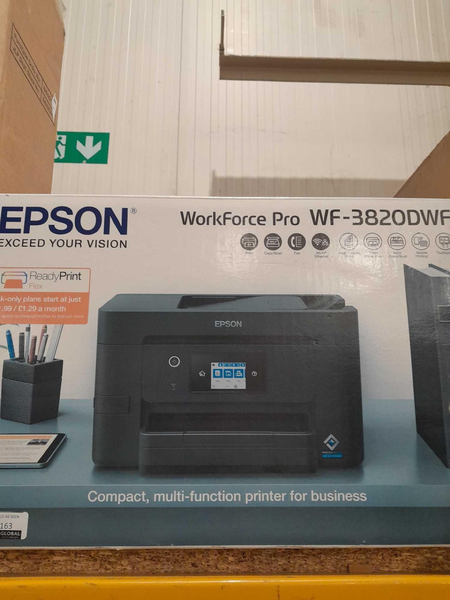 RRP £120 Boxed Epson Workforce Pro Wf-3820Dwf Printer - Image 2 of 2