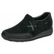 RRP £80 Boxed Rieker Black Slip On Shoe Boot Uk Size 8