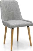 RRP £285 Boxed Capri Flax Effect Dining Chairs Set Of 2