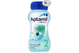 RRP £3133 Lot To Contain Aptamil With Pronutra Plus Stage 2 Follow On Milk 200 Ml (Pack Of 12) + Mor