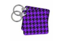 RRP £3850 Lot To Contain 3Drose Black And Purple Houndstooth - Large - Key Chains, 2.25-Inch, Set Of