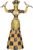 RRP £160 Lot To Contain 4 Boxed Design Toscano Eu596 Cretan Snake Goddess Statues