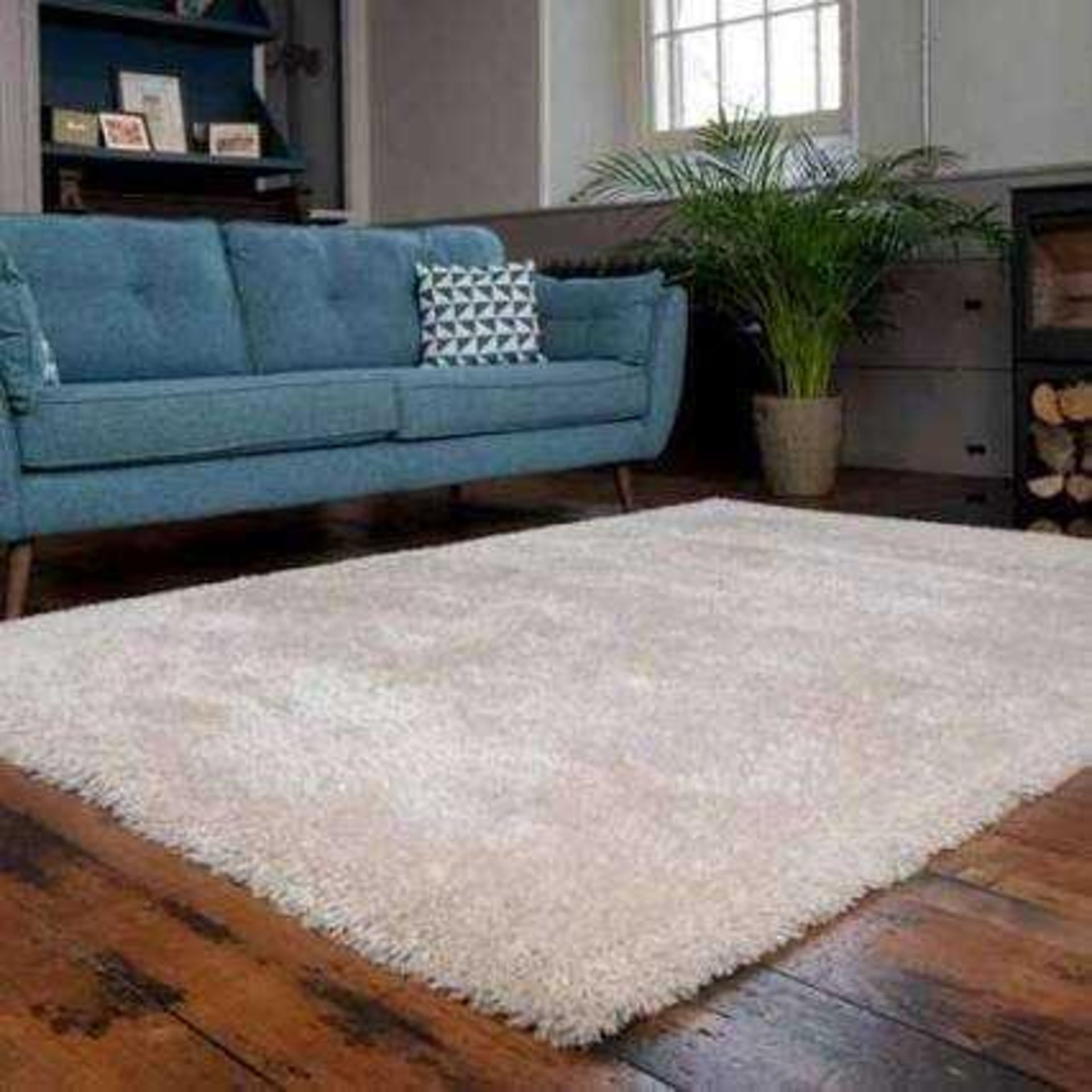 RRP £140 Kukoon Whistler Beige Fluffy Rug 200x290Cm