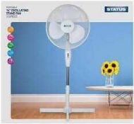RRP £125 Lot To Contain X5 Boxed Status 16Inch 3 Speed Oscillating Portable Stand Fan