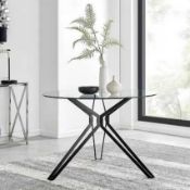 RRP £450 Boxed Furniture Box Cascina Clear And Black Dining Table