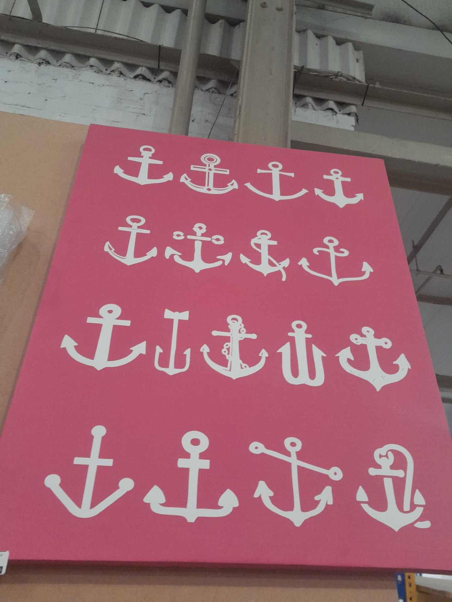 RRP £100 The Stupell Home Decor Collection Pink Anchor Canvas Wall Art - Image 2 of 2