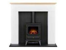 RRP £730 Boxed Adam Electric Fireplace Suite