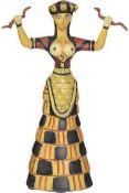 RRP £100 Lot To Contain 4 Boxed Design Toscano Eu596 Cretan Snake Goddess Statues