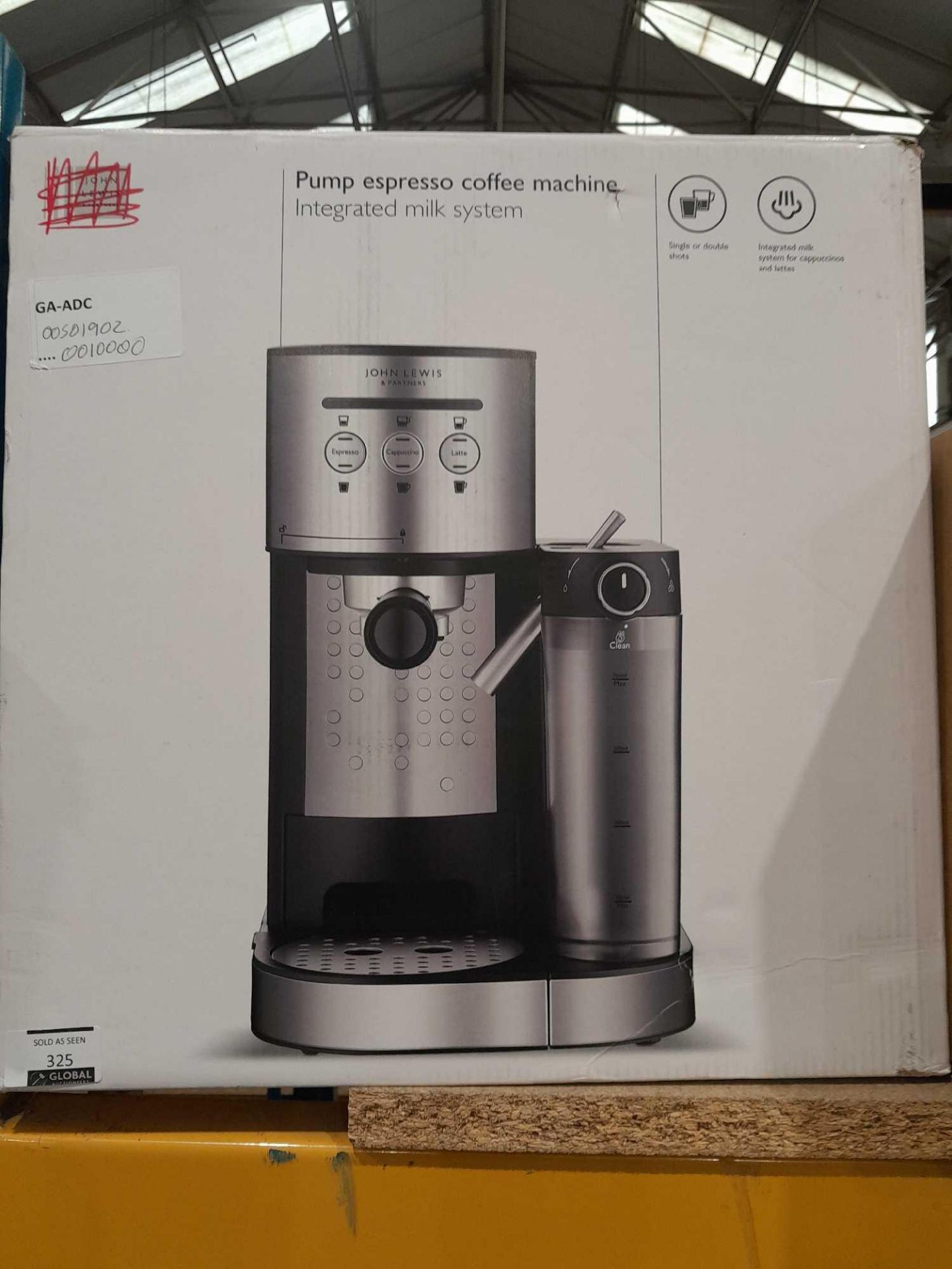 RRP £100 Boxed John Lewis Pump Espresso Coffee Machine - Image 2 of 2