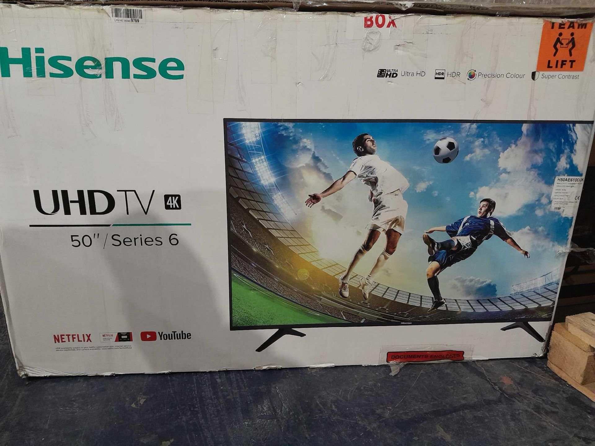 RRP £550 Boxed Hisense H50Ae6100Uk 50" Led 4K Smart Tv