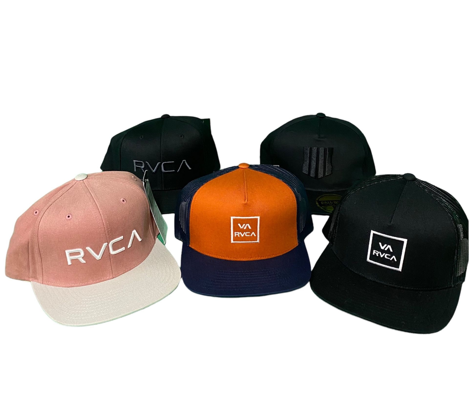 RRP £16.99 each - 6 x RVCA Caps Plus 2 x Call of Duty Caps