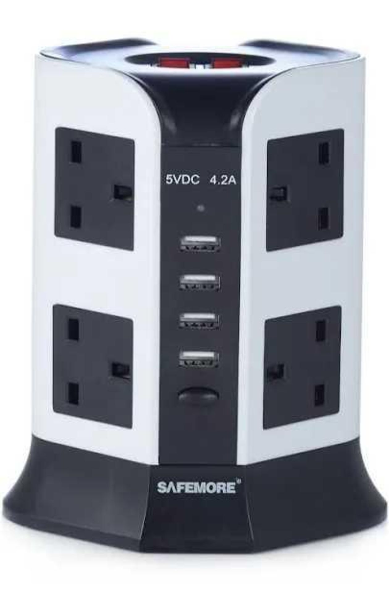 RRP £105 Lot to contain 3 boxed items to safemore vertical power stacker, Bell & Howell Set of 4 Sol