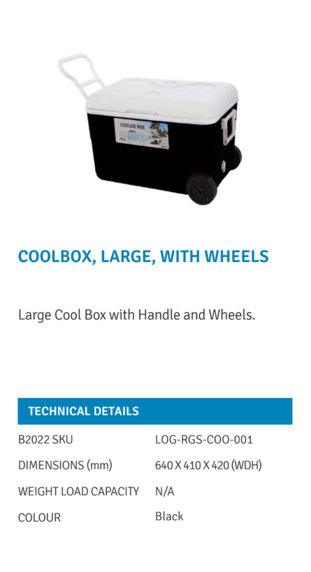 RRP £130 Lot To Contain 1 Cooler With Wheels (Condition Reports Available On Request, All Items