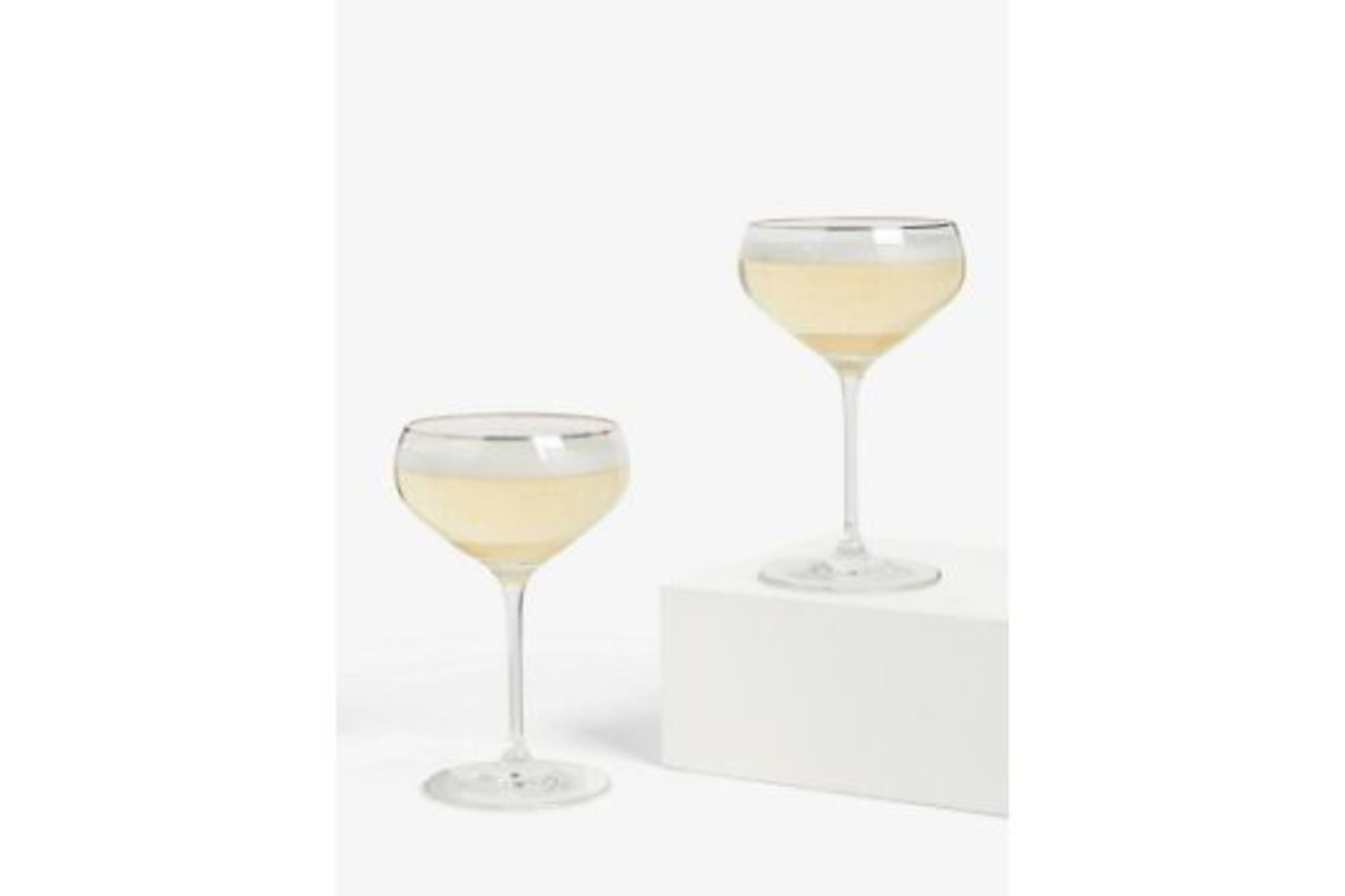 RRP £29.95 each 5 x John Lewis - Celebrate Crystal Glass Set of 2 Champagne Saucers RRP 29.95 ea