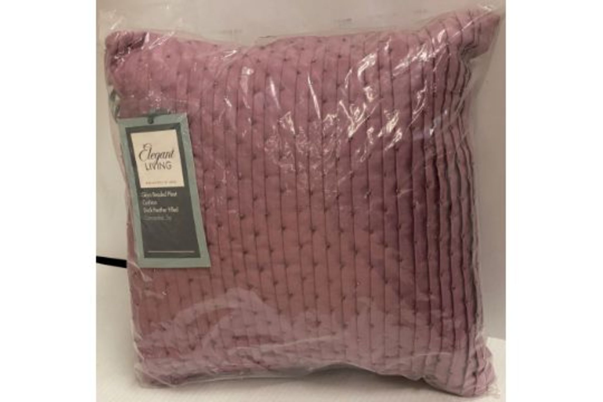 RRP £107.00 12 x Elegant Living Glass Beaded Duck Feather Filled Violet Cushion RRP 107.00