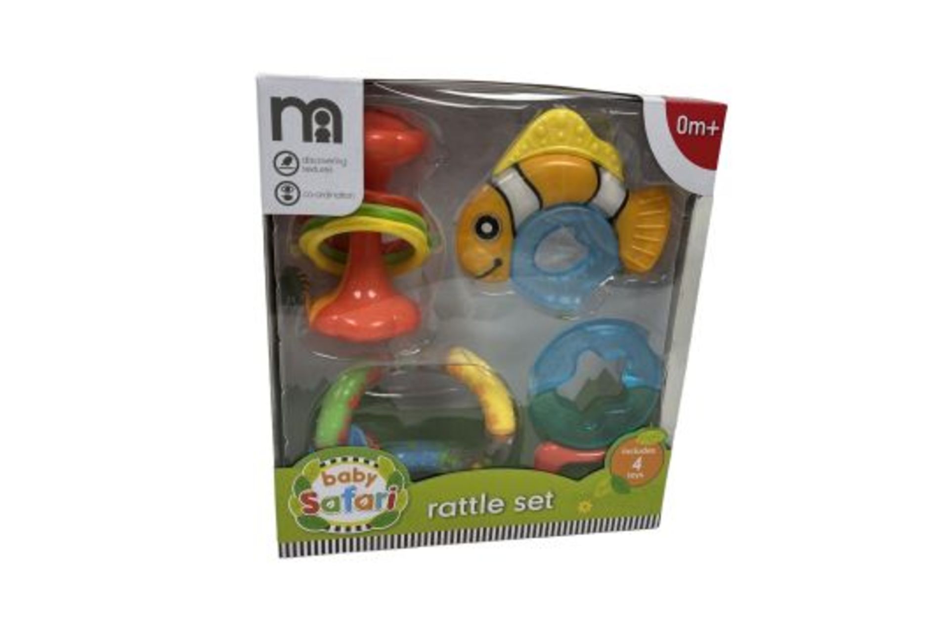 RRP £29.99 each 4 x Mothercare Baby Safari Rattle Set 4 piece