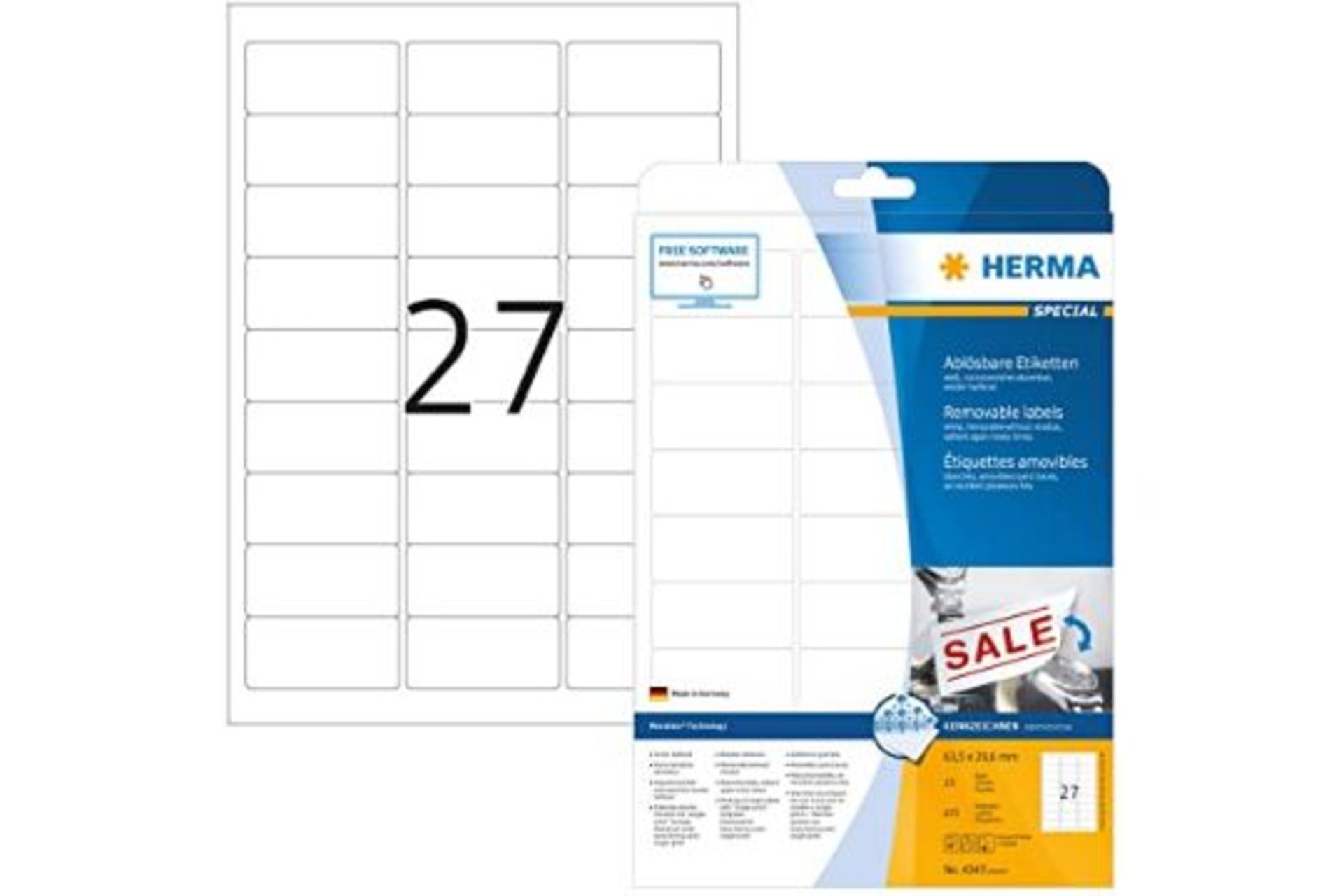 RRP £14.95 each 44 x 25 Sheets of Herma Self Adhesive Labels RRP 14.95 ea