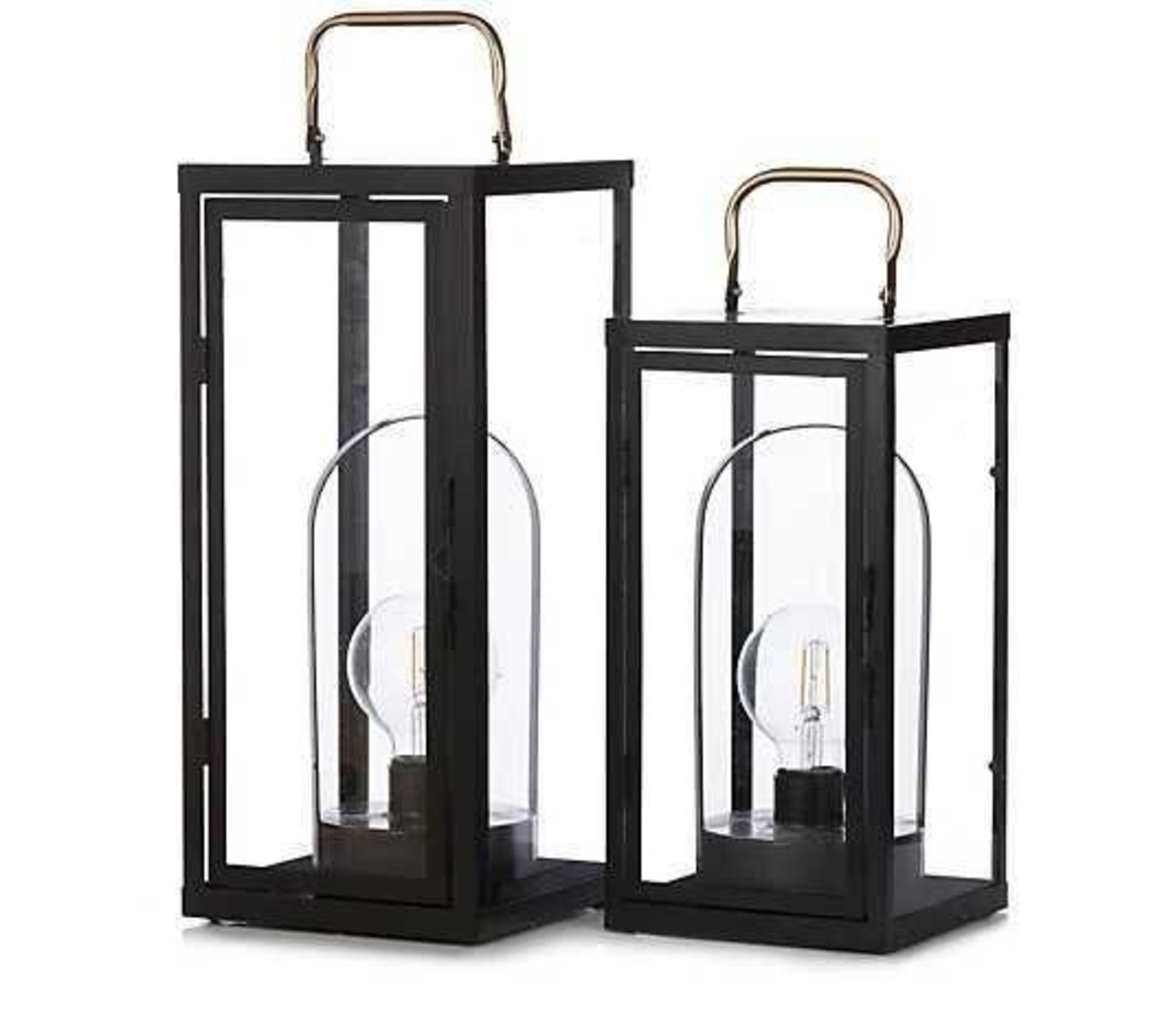 RRP £100 Boxed Set Of 2 Bb Ah Black Lanterns