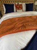 RRP £80 Bagged My Home Stories Velvet Palm Leaf Embroidered Bedspread