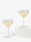 5 X John Lewis - Celebrate Crystal Glass Set Of 2 Champagne Saucers Rrp 29.95 Ea
